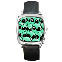 Art Alien Pattern Square Metal Watch by Ket1n9