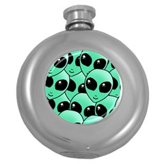 Art Alien Pattern Round Hip Flask (5 Oz) by Ket1n9