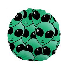 Art Alien Pattern Standard 15  Premium Flano Round Cushions by Ket1n9