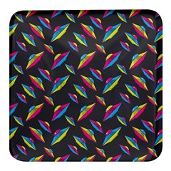 Alien Patterns Vector Graphic Square Glass Fridge Magnet (4 Pack) by Ket1n9