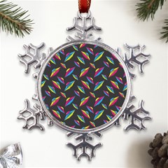 Alien Patterns Vector Graphic Metal Large Snowflake Ornament by Ket1n9