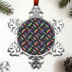 Alien Patterns Vector Graphic Metal Small Snowflake Ornament by Ket1n9