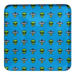 Alien Pattern Square Glass Fridge Magnet (4 Pack) by Ket1n9