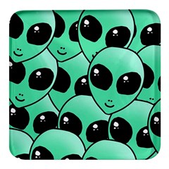 Art Alien Pattern Square Glass Fridge Magnet (4 Pack) by Ket1n9