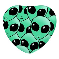 Art Alien Pattern Heart Glass Fridge Magnet (4 Pack) by Ket1n9