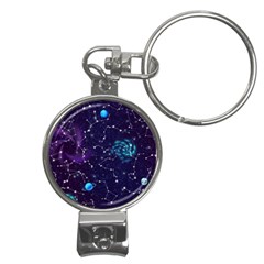 Realistic-night-sky-poster-with-constellations Nail Clippers Key Chain by Ket1n9