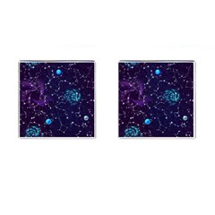 Realistic-night-sky-poster-with-constellations Cufflinks (square) by Ket1n9