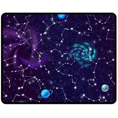 Realistic-night-sky-poster-with-constellations Fleece Blanket (medium) by Ket1n9