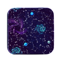 Realistic-night-sky-poster-with-constellations Square Metal Box (black) by Ket1n9