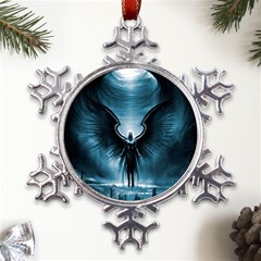 Rising Angel Fantasy Metal Large Snowflake Ornament by Ket1n9