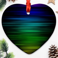 Blue And Green Lines Ornament (heart) by Ket1n9