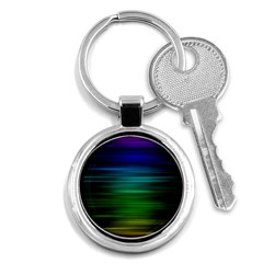 Blue And Green Lines Key Chain (round) by Ket1n9