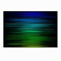 Blue And Green Lines Postcard 4 x 6  (pkg Of 10) by Ket1n9