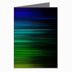 Blue And Green Lines Greeting Card by Ket1n9