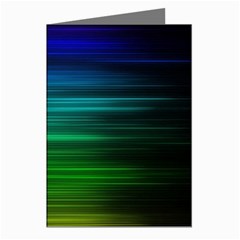 Blue And Green Lines Greeting Cards (pkg Of 8) by Ket1n9