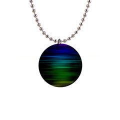 Blue And Green Lines 1  Button Necklace by Ket1n9