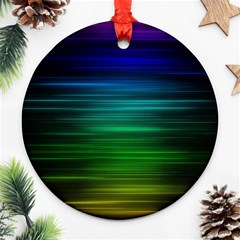 Blue And Green Lines Round Ornament (two Sides) by Ket1n9