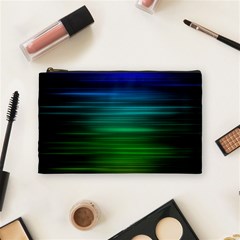 Blue And Green Lines Cosmetic Bag (medium) by Ket1n9