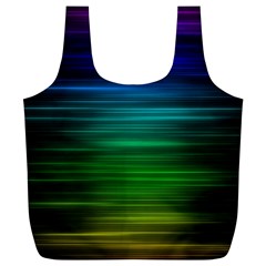 Blue And Green Lines Full Print Recycle Bag (xl)