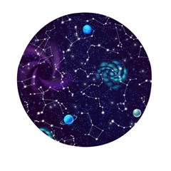 Realistic-night-sky-poster-with-constellations Mini Round Pill Box (pack Of 5) by Ket1n9