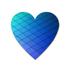 Blue Pattern Plain Cartoon Heart Magnet by Ket1n9