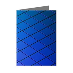 Blue Pattern Plain Cartoon Mini Greeting Card by Ket1n9