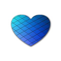 Blue Pattern Plain Cartoon Rubber Coaster (heart)