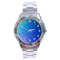 Blue Pattern Plain Cartoon Stainless Steel Analogue Watch by Ket1n9