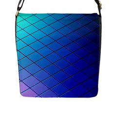 Blue Pattern Plain Cartoon Flap Closure Messenger Bag (l) by Ket1n9