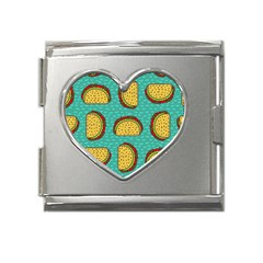 Taco-drawing-background-mexican-fast-food-pattern Mega Link Heart Italian Charm (18mm) by Ket1n9