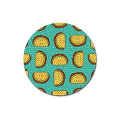 Taco-drawing-background-mexican-fast-food-pattern Magnet 3  (round) by Ket1n9