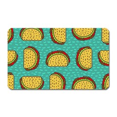 Taco-drawing-background-mexican-fast-food-pattern Magnet (rectangular) by Ket1n9