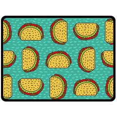 Taco-drawing-background-mexican-fast-food-pattern Fleece Blanket (large) by Ket1n9