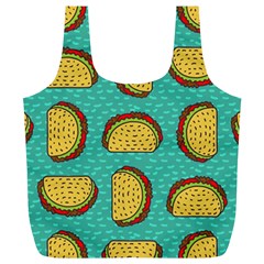 Taco-drawing-background-mexican-fast-food-pattern Full Print Recycle Bag (xl)