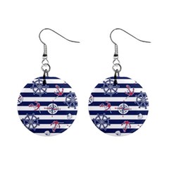 Seamless-marine-pattern Mini Button Earrings by Ket1n9