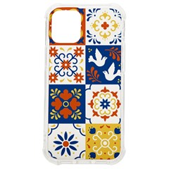 Mexican-talavera-pattern-ceramic-tiles-with-flower-leaves-bird-ornaments-traditional-majolica-style- Iphone 12 Mini Tpu Uv Print Case	 by Ket1n9