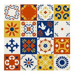 Mexican-talavera-pattern-ceramic-tiles-with-flower-leaves-bird-ornaments-traditional-majolica-style- Banner And Sign 4  X 4  by Ket1n9