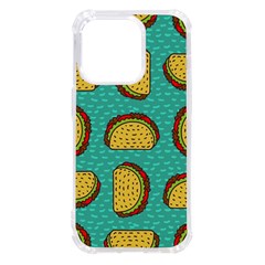 Taco-drawing-background-mexican-fast-food-pattern Iphone 14 Pro Tpu Uv Print Case by Ket1n9