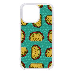 Taco-drawing-background-mexican-fast-food-pattern Iphone 13 Pro Tpu Uv Print Case by Ket1n9