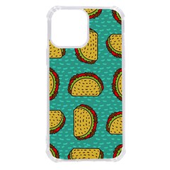 Taco-drawing-background-mexican-fast-food-pattern Iphone 13 Pro Max Tpu Uv Print Case by Ket1n9