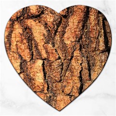 Bark Texture Wood Large Rough Red Wood Outside California Jigsaw Puzzle (heart) by Ket1n9