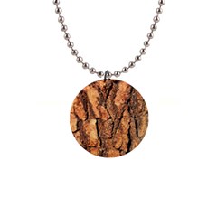 Bark Texture Wood Large Rough Red Wood Outside California 1  Button Necklace by Ket1n9