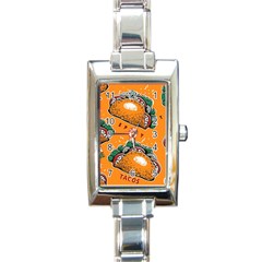 Seamless-pattern-with-taco Rectangle Italian Charm Watch by Ket1n9