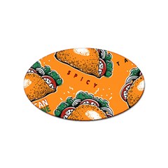 Seamless-pattern-with-taco Sticker (oval) by Ket1n9