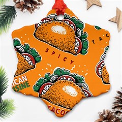 Seamless-pattern-with-taco Snowflake Ornament (two Sides) by Ket1n9