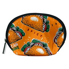 Seamless-pattern-with-taco Accessory Pouch (medium) by Ket1n9