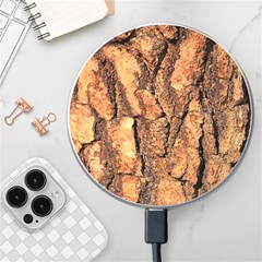 Bark Texture Wood Large Rough Red Wood Outside California Wireless Fast Charger(white) by Ket1n9