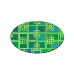 Green-abstract-geometric Sticker Oval (100 pack) Front