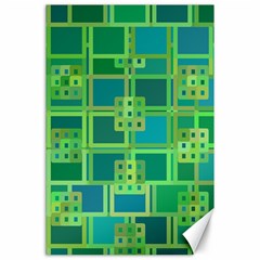 Green-abstract-geometric Canvas 24  X 36  by Ket1n9