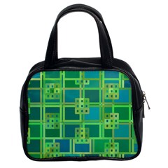 Green-abstract-geometric Classic Handbag (two Sides) by Ket1n9